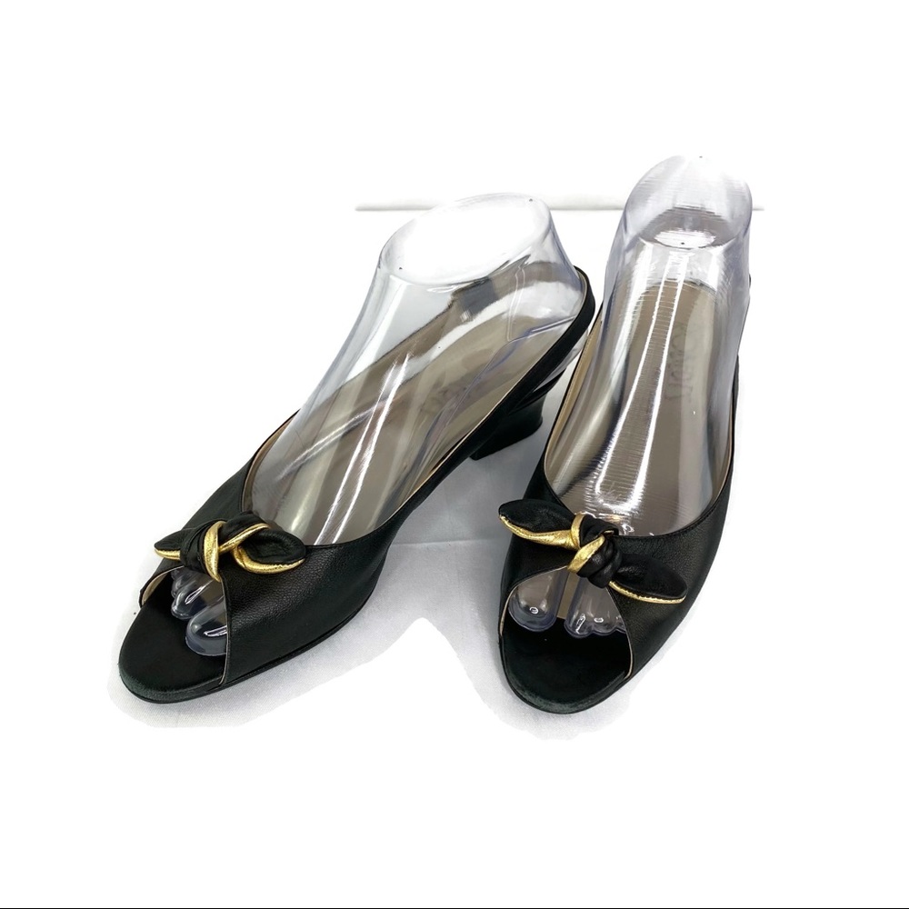 Davos Gomma Robers Black Sling back open toe 7N